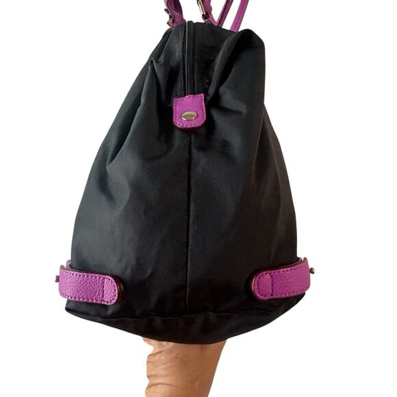 Rebecca Minkoff Womens Bag Purple Black Nylon Travel Tote with Studs New - Picture 10 of 13